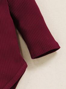 Baby Ruffle Trim 1 Bodysuit & Floral 1 Pants & 1 Headband - Red and White - View 3