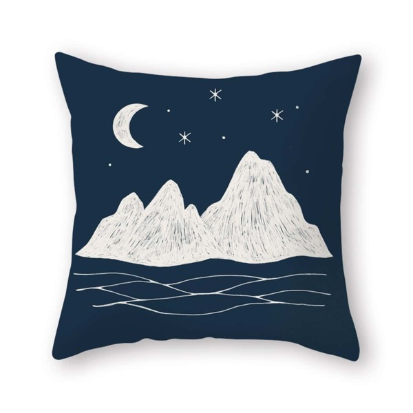

Landscape Print Cushion Cover Without Filler, Multicolor