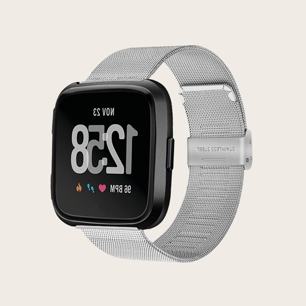 

Metal Watchband For Fitbit Versa, Silver