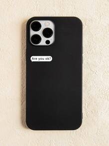 Letter Graphic Fashion Design Phone Case For Daily Use - Black - View 1