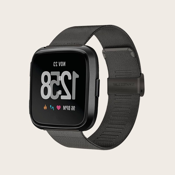 

Stainless Steel Watchband For Fitbit Versa, Black