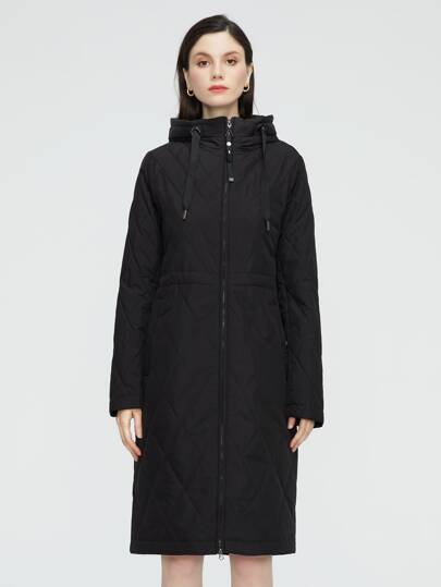 GASMAN Cappotto imbottito con cappuccio, cerniera e coulisse