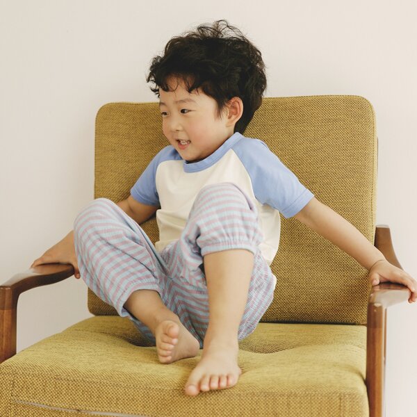 

Toddler Boys 1pc Color Block Tee, Blue and white