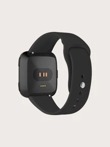 Correa de reloj de silicona compatible con Fitbit Versa - Negro - Ver 2