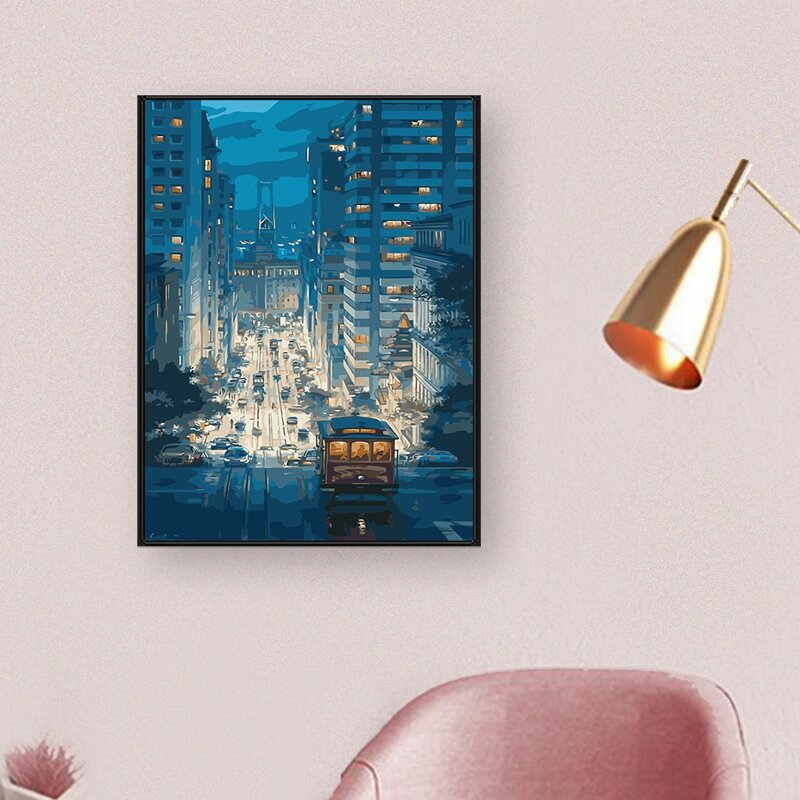 

Street Print DIY Diamond Unframed Painting, Multicolor