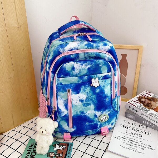 

Tie Dye Backpack With Bag Charm, Multicolor