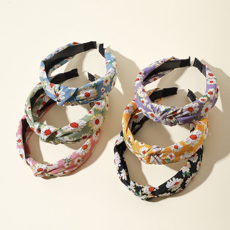 

2pcs Random Floral Pattern Headband, Multicolor