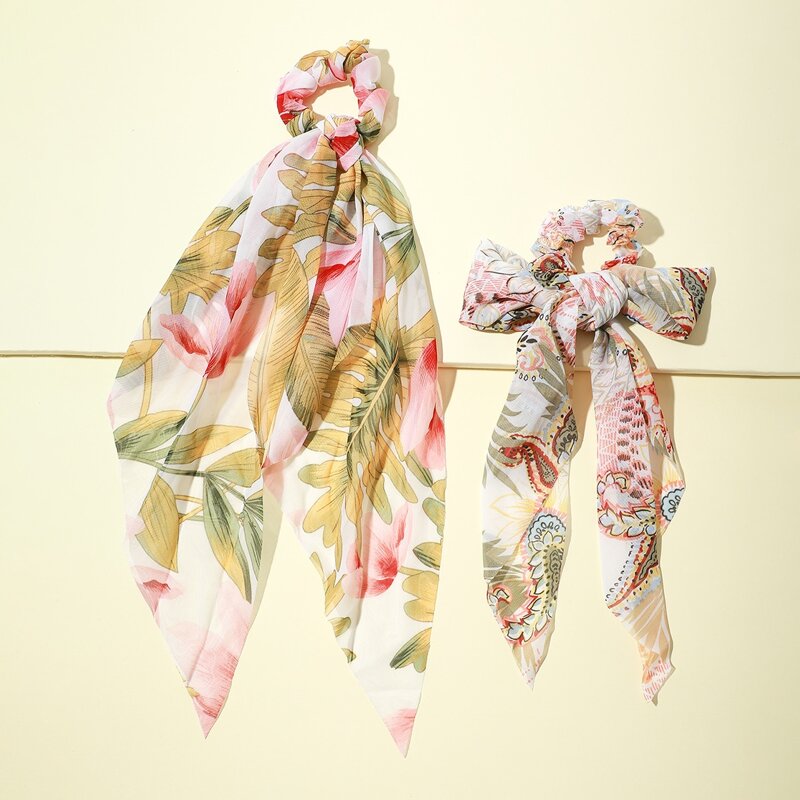

1pc Random Floral Patter Scrunchie Scarf, Multicolor