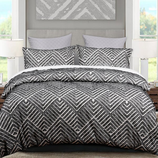 

Geometric Pattern Duvet Cover Sets Without Filler, Black