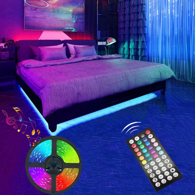 

1pc 5M Led Light Strip With 44 Keys Remote Control, Multicolor