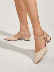 秋冬女士简约尖头露跟平底鞋，时尚户外平底鞋