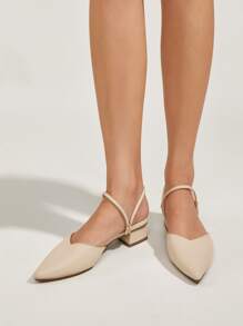 秋冬女士简约尖头露跟平底鞋，时尚户外平底鞋