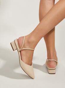 秋冬女士简约尖头露跟平底鞋，时尚户外平底鞋