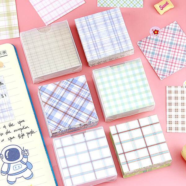 

1pc Plaid Random Sticky Note, Multicolor