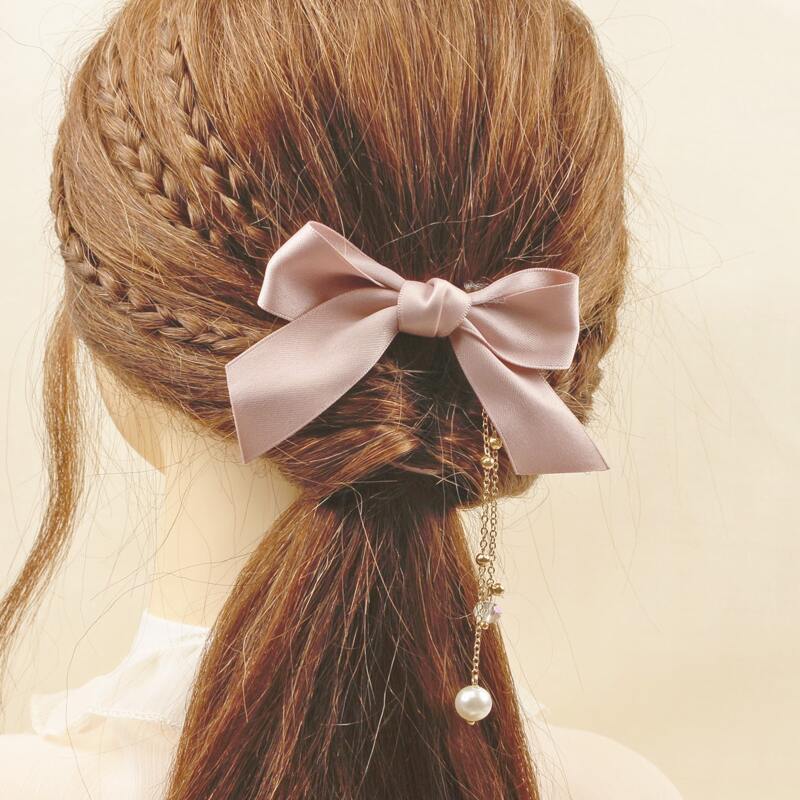 

Bow Decor Hair Clip, Pink