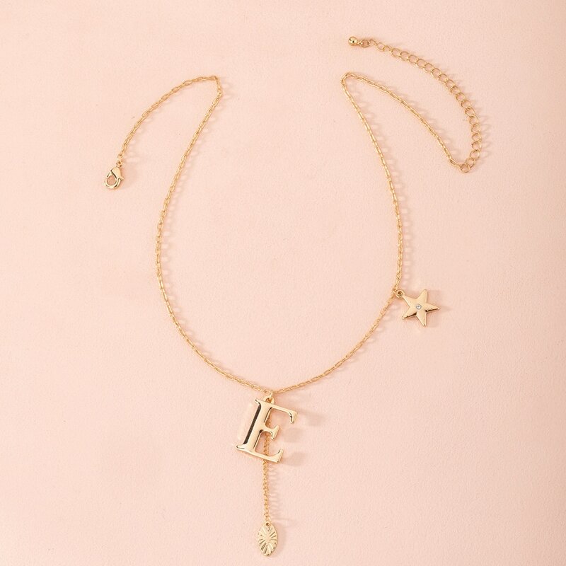 

Star & Letter Decor Necklace, Gold