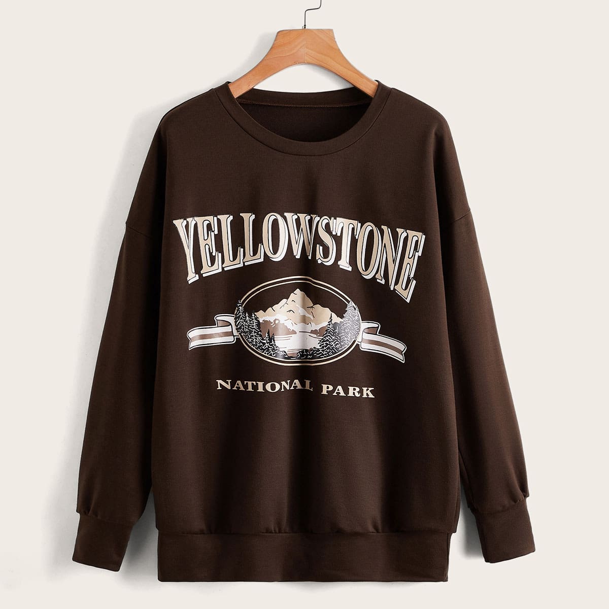 

Letter Graphic Sweatshirt, Chocolate brown