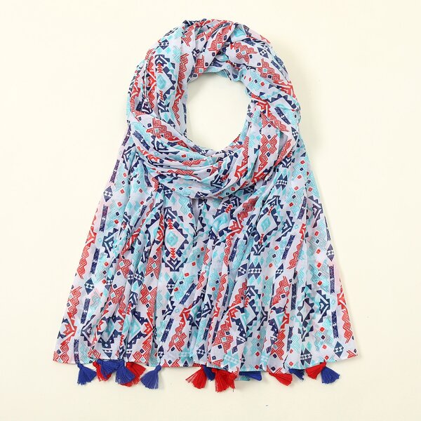 

Geo Print Scarf, Multicolor