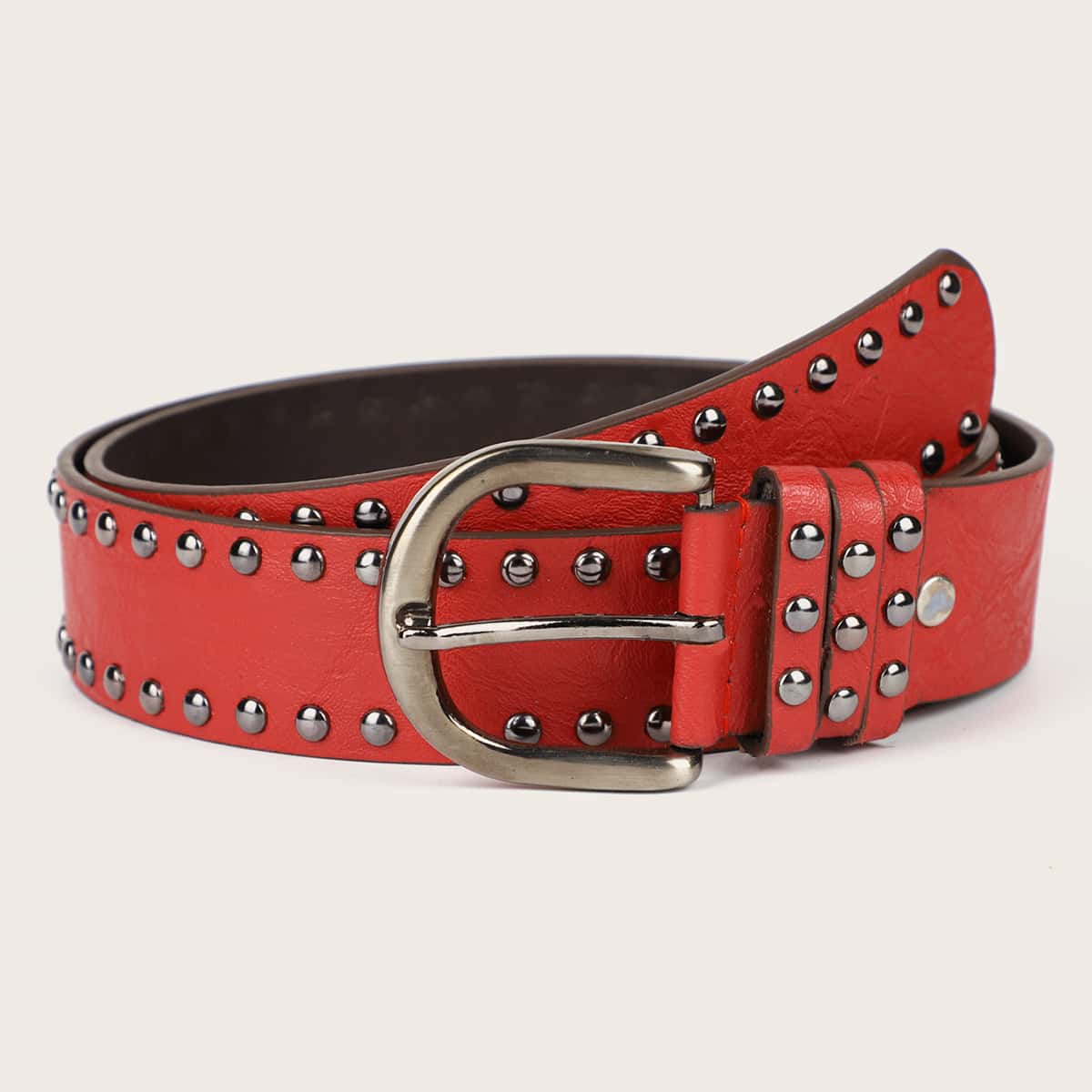 

Studded Decor Belt, Red
