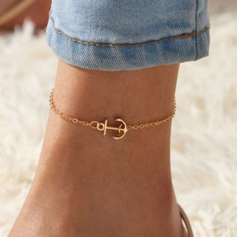 

Anchor Decor Chain Anklet, Gold