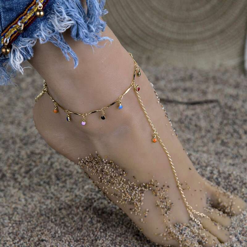 

Tassel Chain Anklet With Toe Ring, Gold