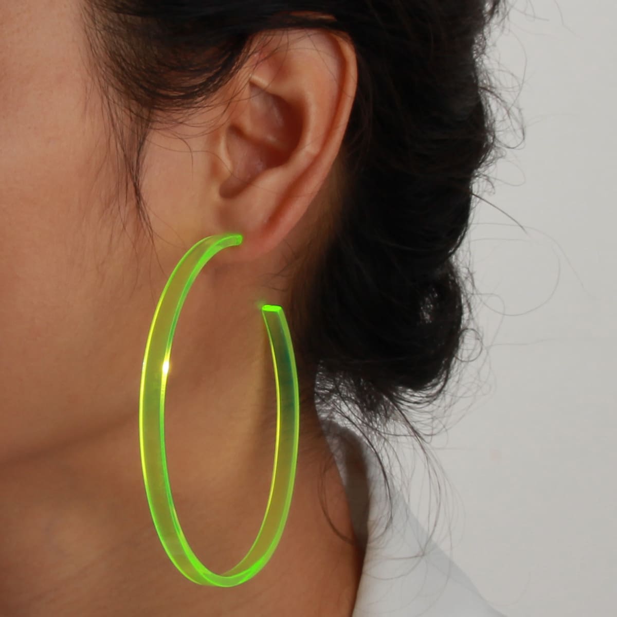 

Minimalist Hoop Earrings, Mint green