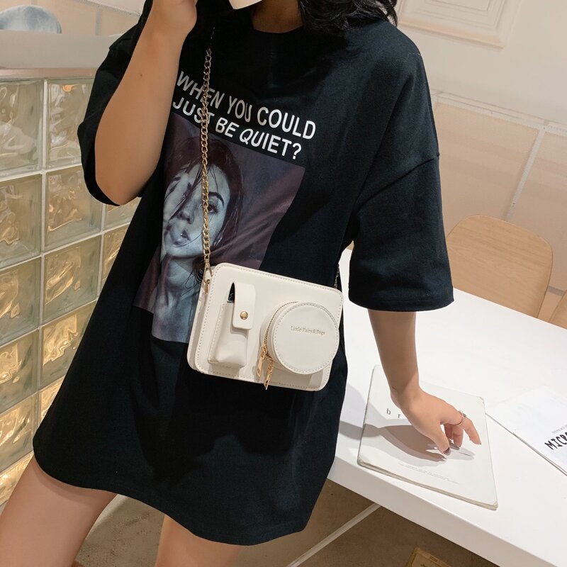 

Camera Shaped Crossbody Bag, White