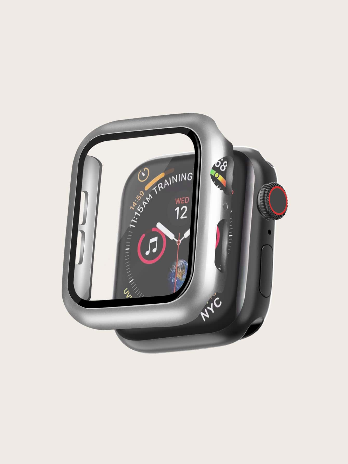 Vỏ chống rơi Colorblock tương thích với Apple Watch - Bạc - Xem 1
