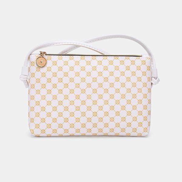 

Two Tone Graphic Square Bag, White