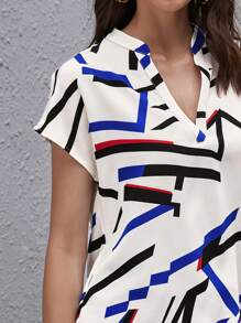 SHEIN Clasi Áo sơ mi Cao thấp Hình học Giải trí - Nhiều màu - Xem 3