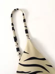 Swim Basics Summer Beach Allover Print Triangle Bikini Top