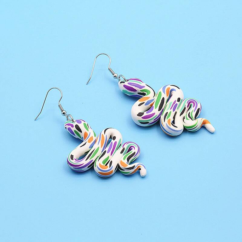 

Snake Design Earrings, Multicolor