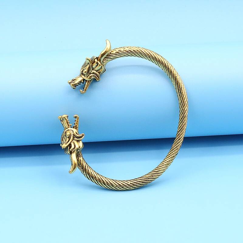 

Guys Dragon Cuff Bracelet, Ancient bronze