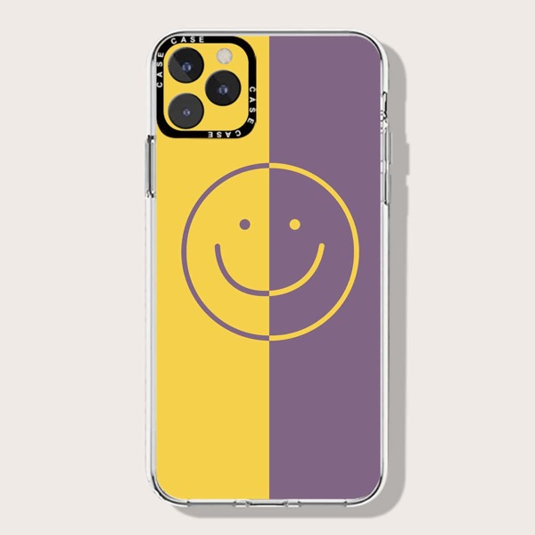 

Two Tone Cartoon Graphic Phone Case, Multicolor