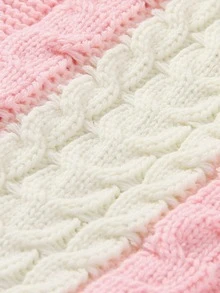 Bebe Sac De Couchage En Tricot Torsade A Bouton A Capuche Mode En Ligne Shein France