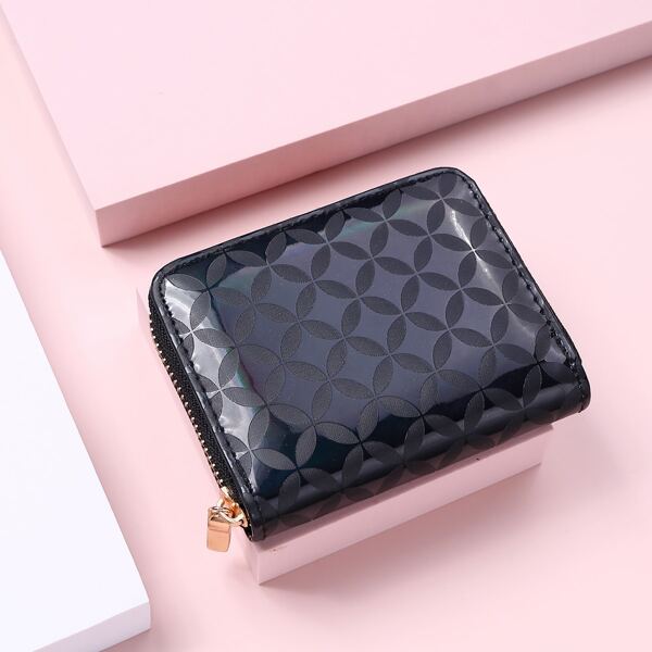

Textured Small Wallet, Black