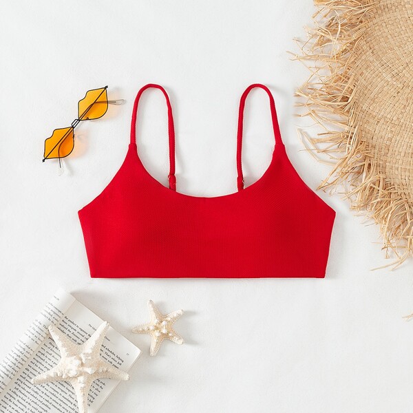 

Spaghetti Strap Bikini Top, Red