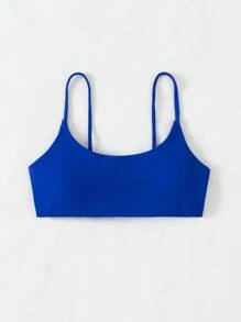 Spaghetti Strap Bikini Top, For Summer Beach Vacation - Royal Blue - View 1
