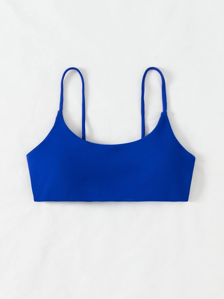 Spaghetti Strap Bikini Top, For Summer Beach Vacation - Royal Blue - View 1