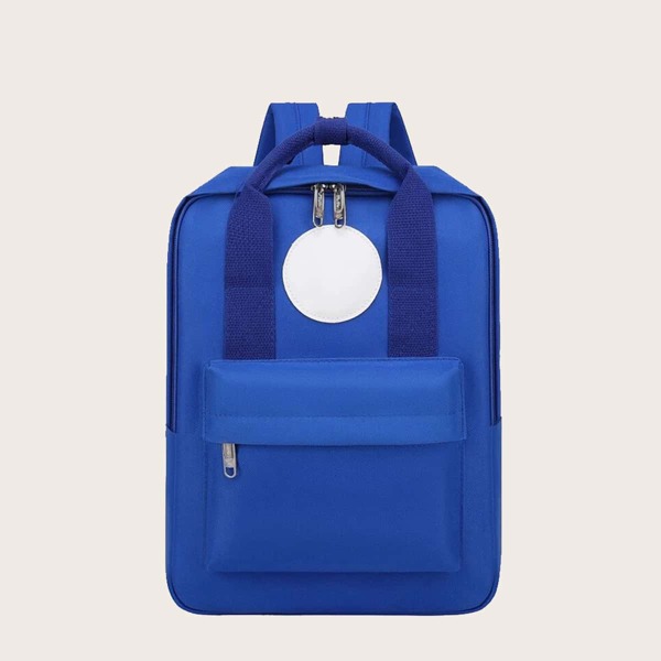 

Kids Minimalist Circle Patch Pocket Front Backpack, Royal blue