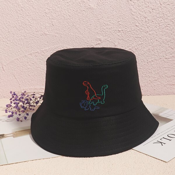 

Animal Embroidery Bucket Hat, Black