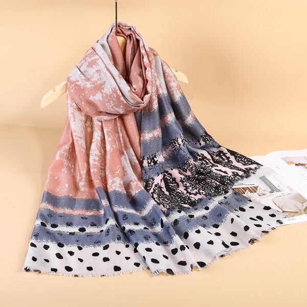 

Striped Print Scarf, Multicolor
