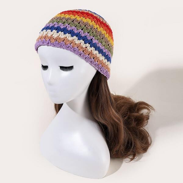 

Colorblock Knit Beanie, Multicolor