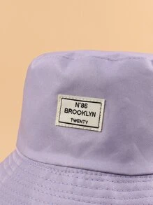 Letter Patched Bucket Hat - Purple - View 3