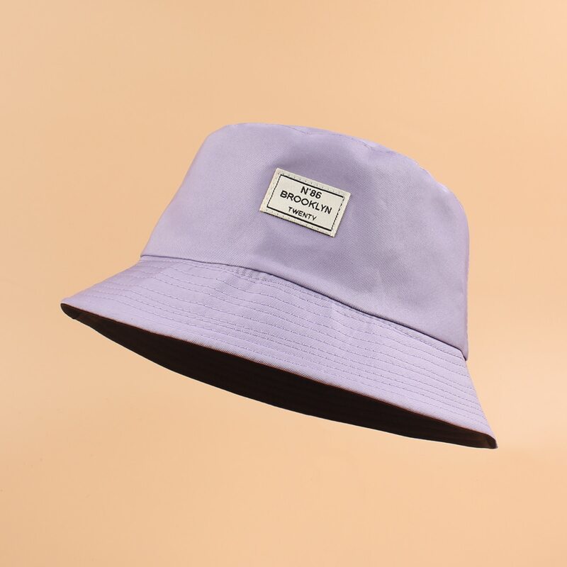 

Letter Patch Reversible Bucket Hat, Purple