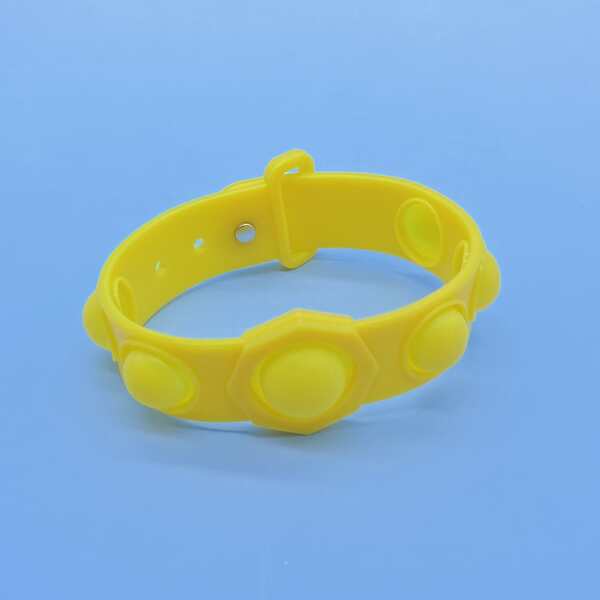 

1pc Push Pop Bubble Wristband, Yellow