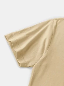 Manfinity 男士外星人和恐龍印花T恤 - 杏色 - 查看 4