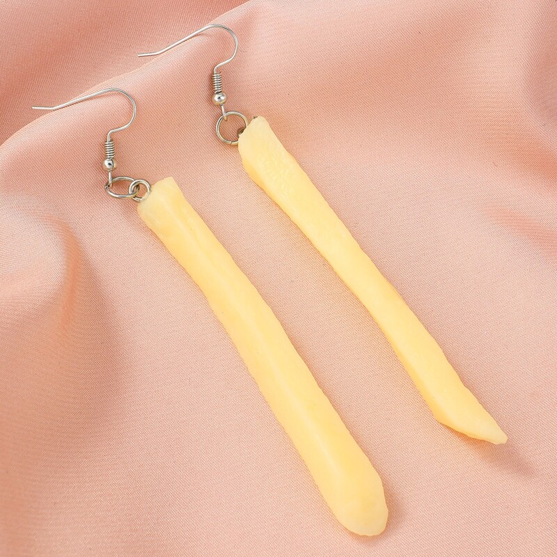 

Simulation Fries Drop Earrings, Gold