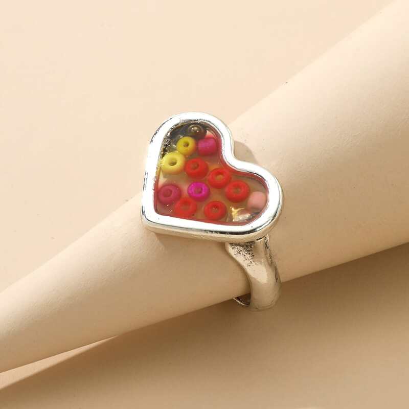 

Heart Decor Ring, Multicolor