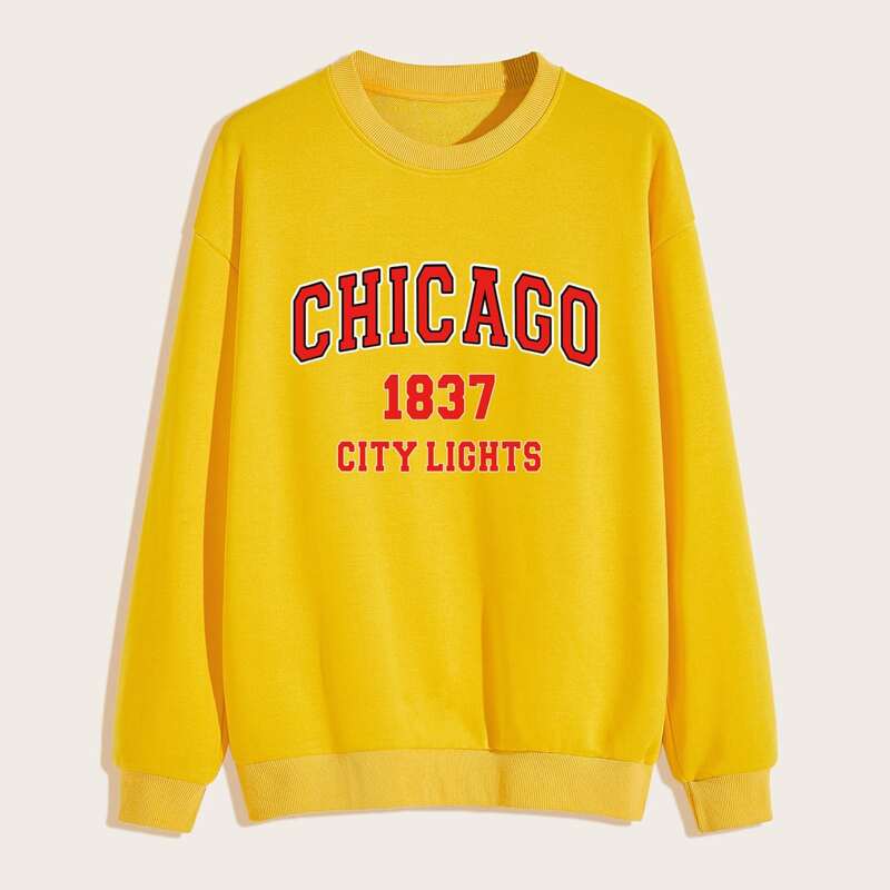 

Guys Letter Graphic Sweatshirt, Yellow